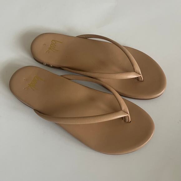 NEW Beek 'Sunbeam' Women's US 5 Flip Flop Sandal Nude Leather Minimalistic - Picture 4 of 9